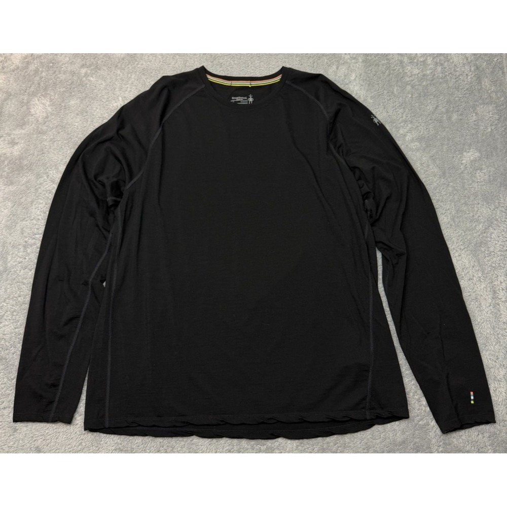 Smartwool Shirt Mens 2XL Black Merino Wool 150 Long Sleeve Base Layer Mid Weight